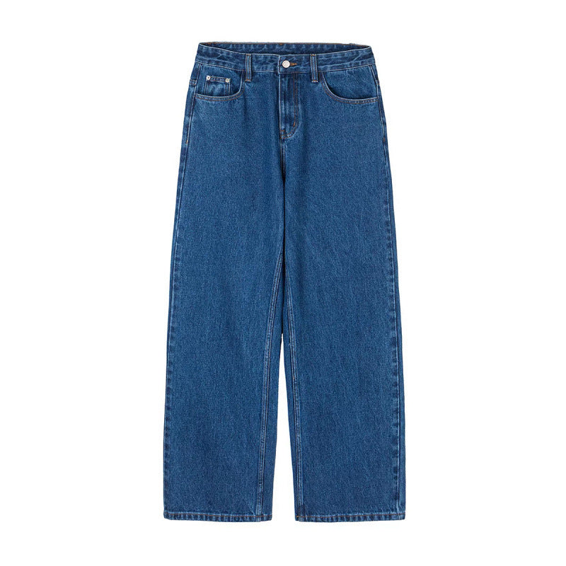 Damen Weite Denim-Jeans mit hoher Taille, geradem Bein und Fünf-Taschen-Design Echo Archiv