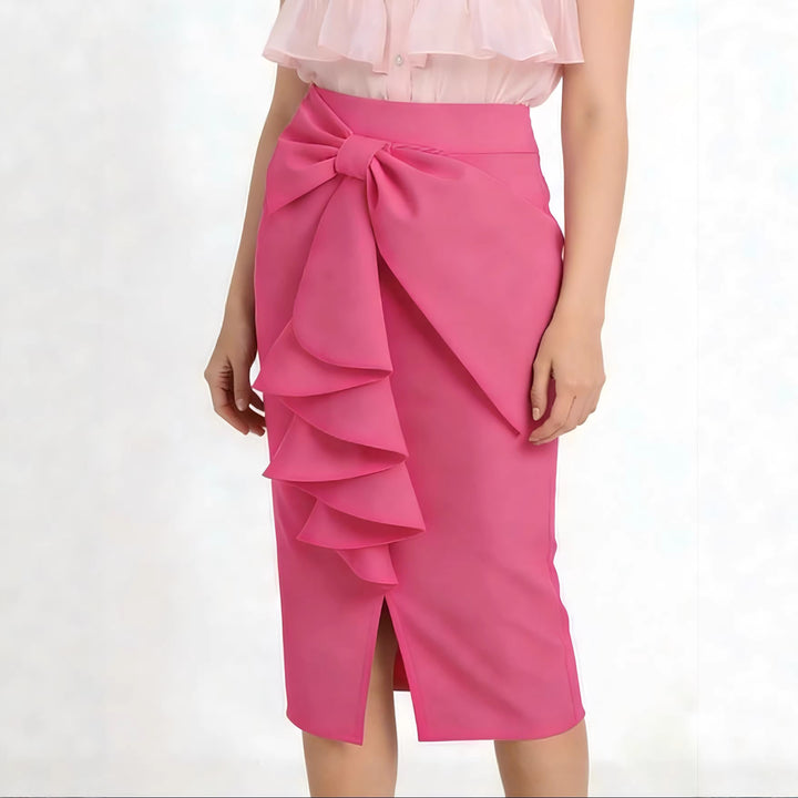Damen Figurbetonter Midi-Rock mit elegantem Schleifendetail Echo Archiv