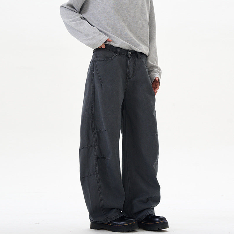 Damen Ultraweite Baumwoll-Canvas Palazzo-Hose mit elastischem Bund und Utility-Nähten Echo Archiv