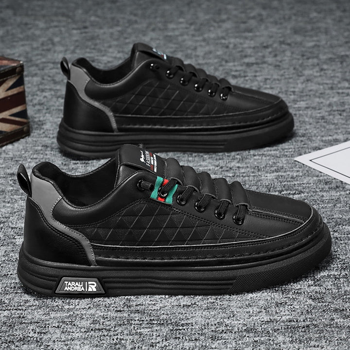 Herren Low-Top Sneaker mit gestepptem Rauten-Design und dicker Gummisohle Echoarhiv