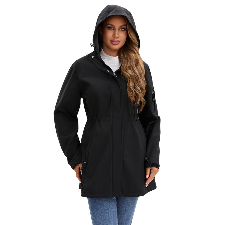 Damen nan funktionaler Softshell-Parka mit Teddyfleece-Futter, Kapuze und Taillenzug Echo Archiv