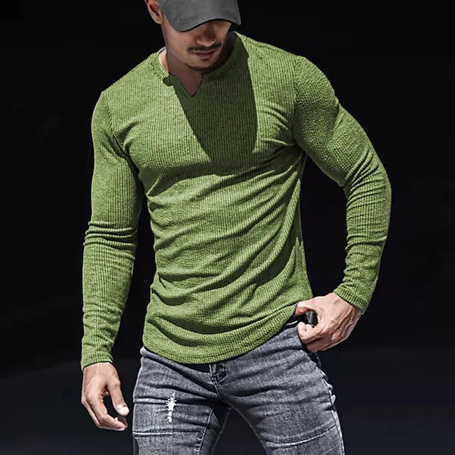 Herren Langarmshirt mit V-Ausschnitt Echoarchiv