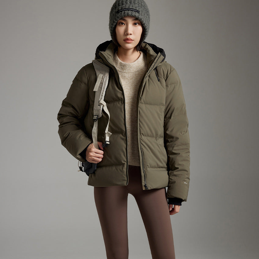 Damen Wattierte Winterjacke mit Kapuze, Thermo-Isolierung und winddichter Außenhülle Echoarchiv