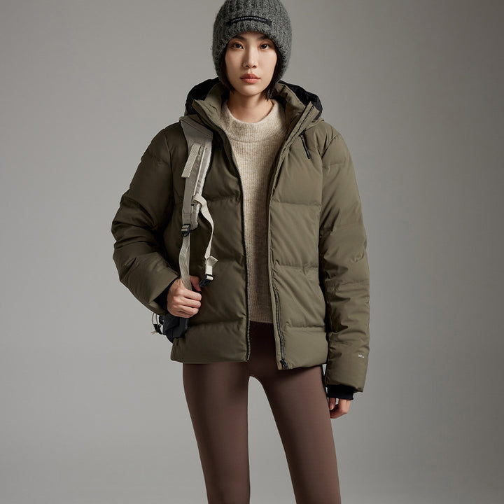 Damen Wattierte Winterjacke mit Kapuze, Thermo-Isolierung und winddichter Außenhülle Echoarchiv
