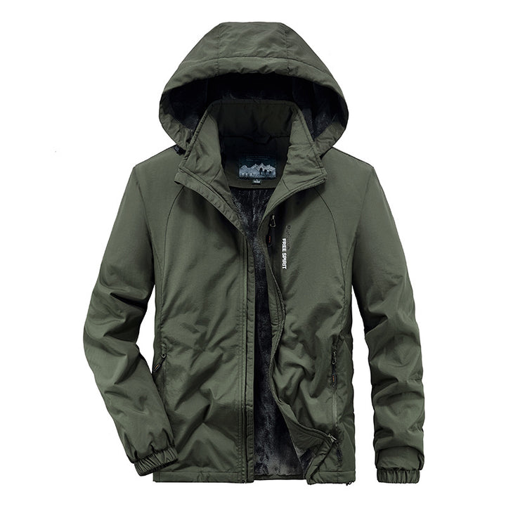 Herren Isolierte Outdoor-Übergangsjacke mit wärmendem Teddyfutter und Kapuze Echoarchiv