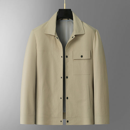 Herren Leichte Hemdjacke aus strukturierter Ripstop-Optik mit Druckknopfleiste Echo Archiv