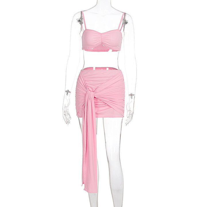Damen Crop Top und Rock Set mit modischen Raffungselementen Echo Archiv