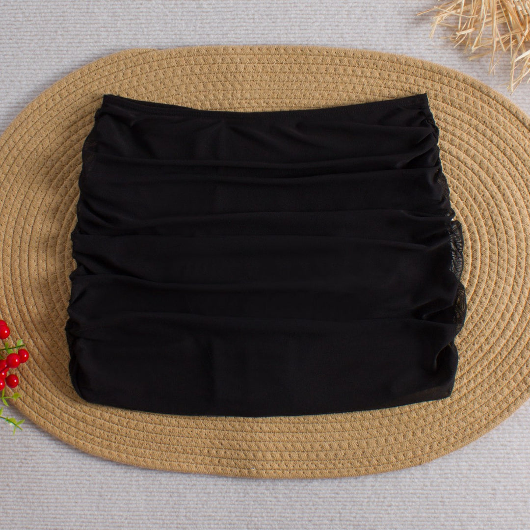 Damen Hochtaillierte Badeshorts mit Rüschendesign Echo Archiv