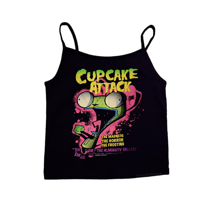 Damen T-Shirt mit kreativem Cupcake-Motiv und modernem Druck Echo Archiv