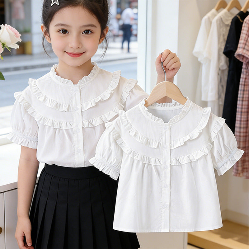 Mädchen Rüschenbluse mit elegantem Kragen Echo Archiv