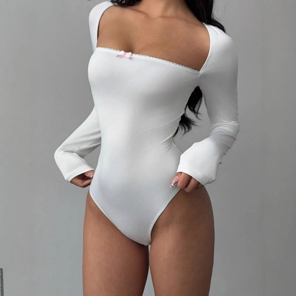 Damen Figurbetontes Langarm-Body mit elegantem Ausschnitt Echo Archiv