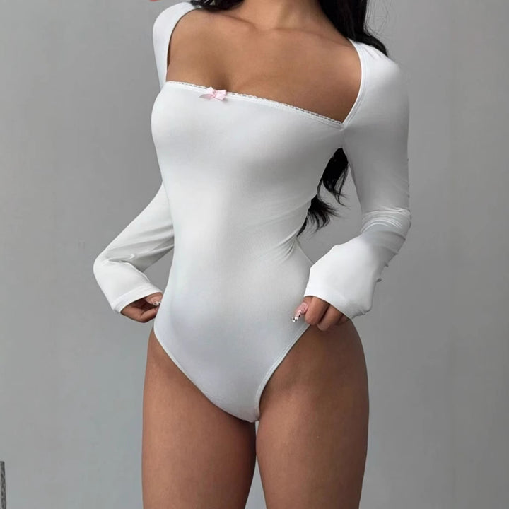 Damen Figurbetontes Langarm-Body mit elegantem Ausschnitt Echo Archiv
