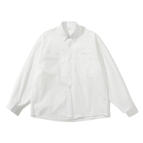 Unisex Leichtes Oversize-Hemd im Boxy-Cut mit Brusttasche und abgerundetem Saum Echoarchiv