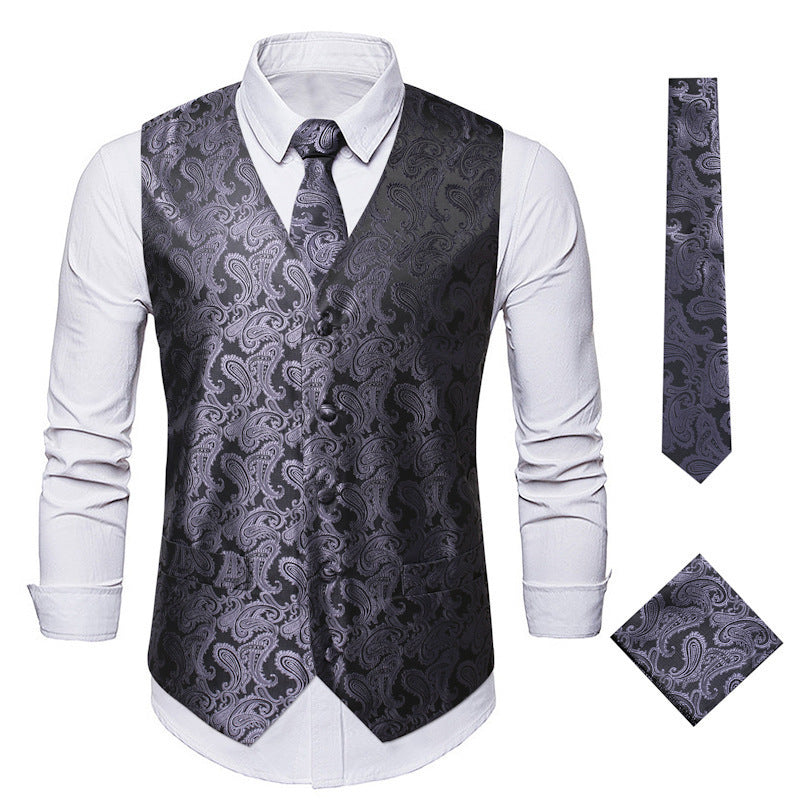 Herren Elegante Weste mit floralem Muster Echoarchiv