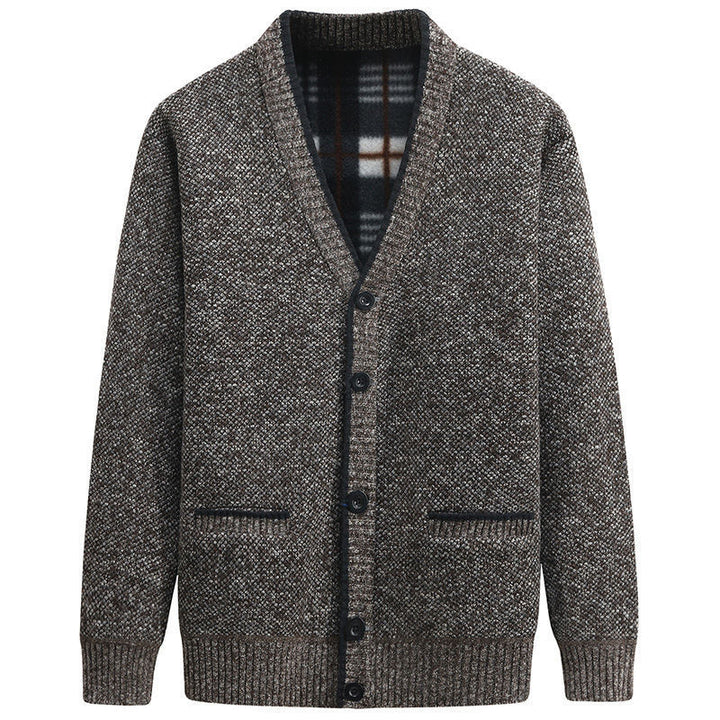 Herren Strickjacke mit V-Ausschnitt und hochwertigen Details Echoarchiv