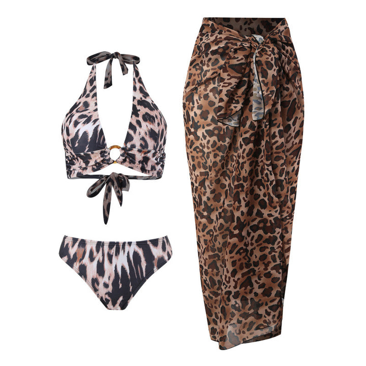 Damen Triangel-Bikini mit verspieltem Knoten-Design und elegantem Strandrock Echo Archiv