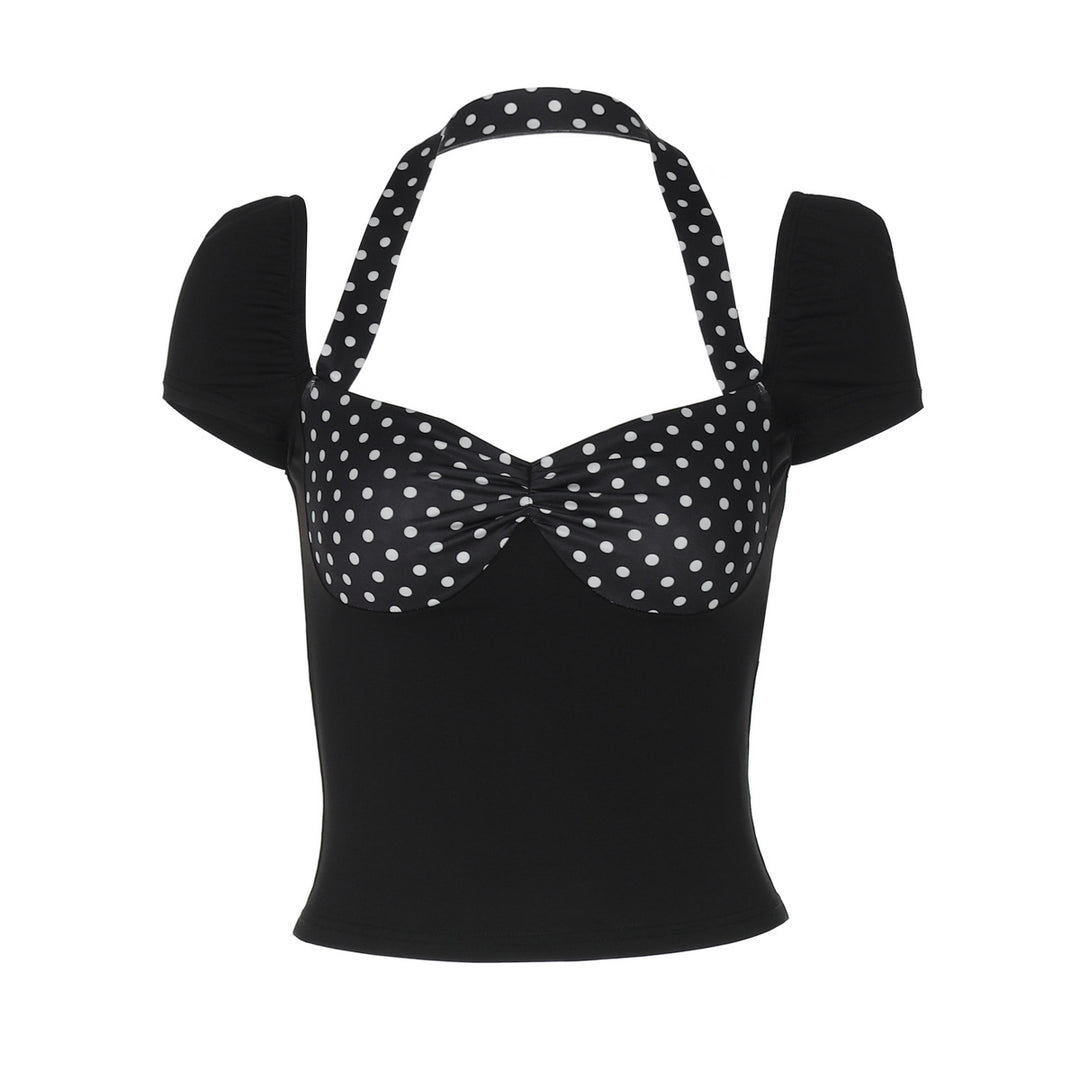 Damen Polka-Dots Top mit Raffungen Echo Archiv
