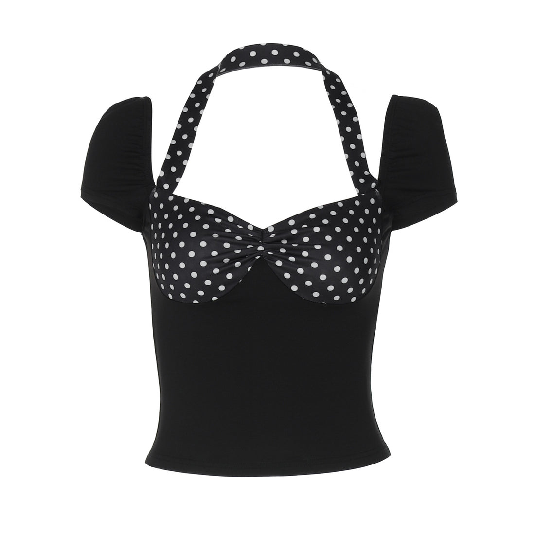 Damen Polka-Dots Top mit Raffungen – Orélia