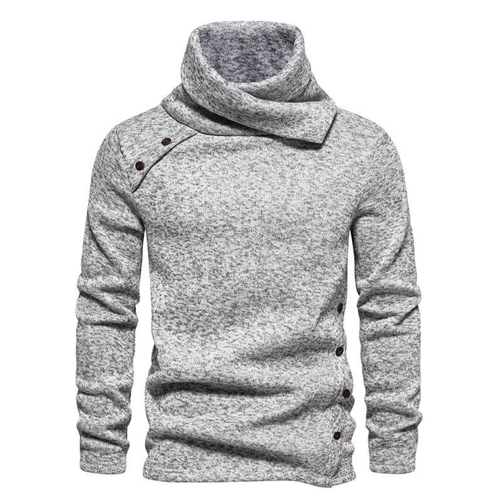 Herren modisches Kapuzenpullover mit asymmetrischem Design und Knopfdetails Echoarchiv