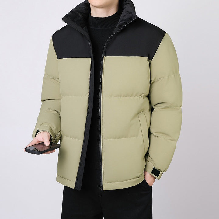 Herren Isolierte Winter-Steppjacke mit geometrischer Ton-in-Ton‑Steppung und hohem Stehkragen Echo Archiv