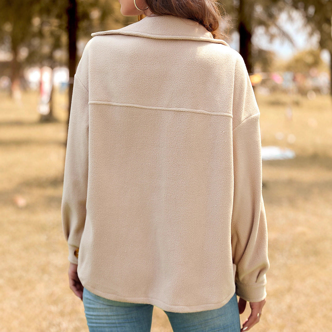 Damen Flauschige Oversized Jacke Echo Archiv