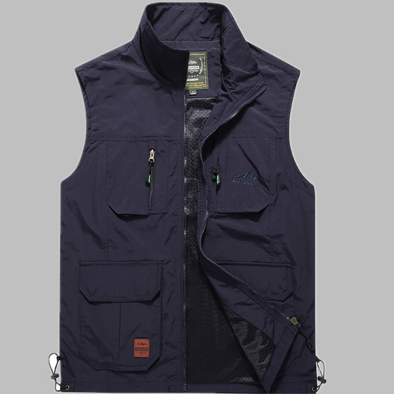 Herren Outdoor‑Utility‑Weste mit multifunktionalen Taschen und atmungsaktivem Meshfutter Echo Archiv