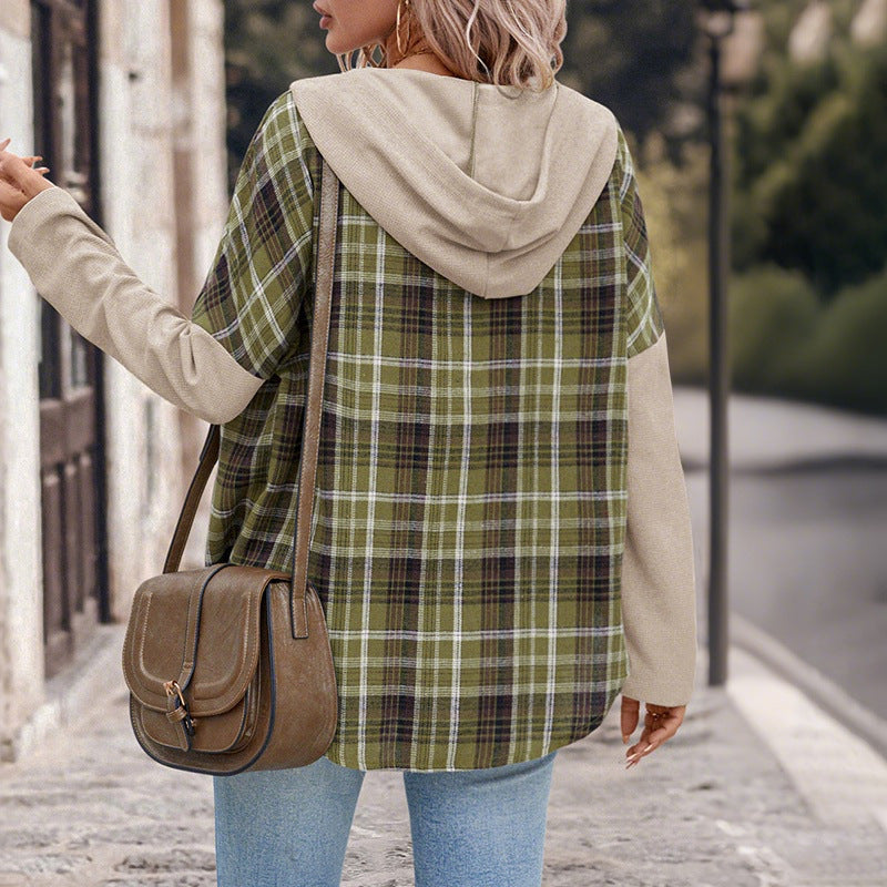 Damen Lässige Karierte Overshirt Echo Archiv