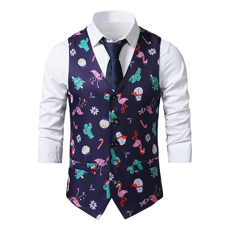 Herren Festtagsweste mit lebhaftem Weihnachtsdesign Echoarchiv