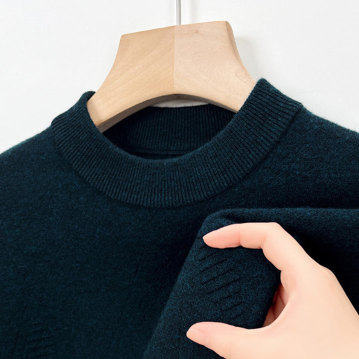 Herren feiner Rundhals-Pullover aus hochwertiger Wolle Echoarchiv
