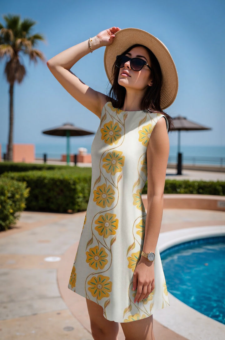 Damen Sommerkleid im Vintage-Stil mit Blütenmuster – Lunéa
