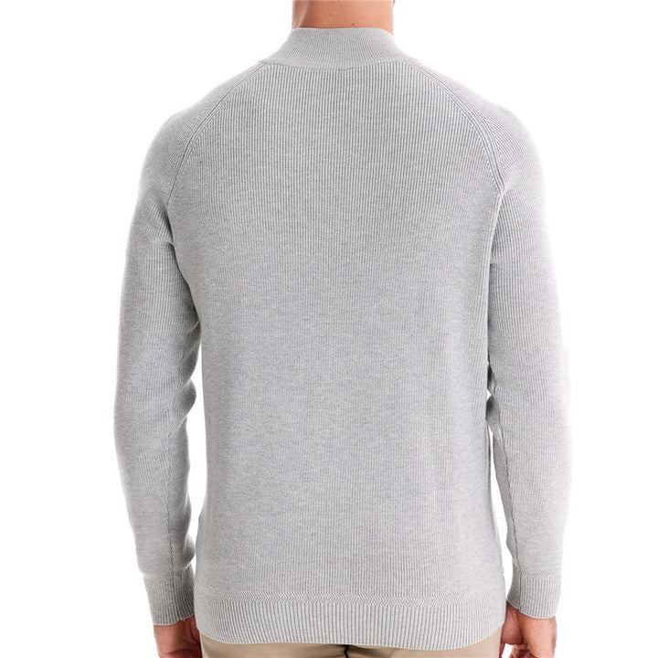 Herren Strickpullover mit halbem Reißverschluss und sportlichen Details Echoarchiv