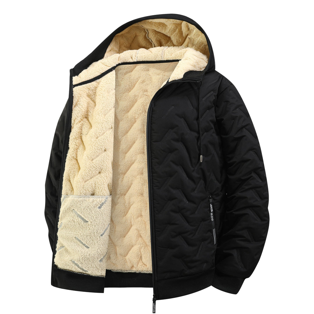 Herren Steppjacke mit Kapuze und extraweichem Teddy-Innenfutter Echoarchiv