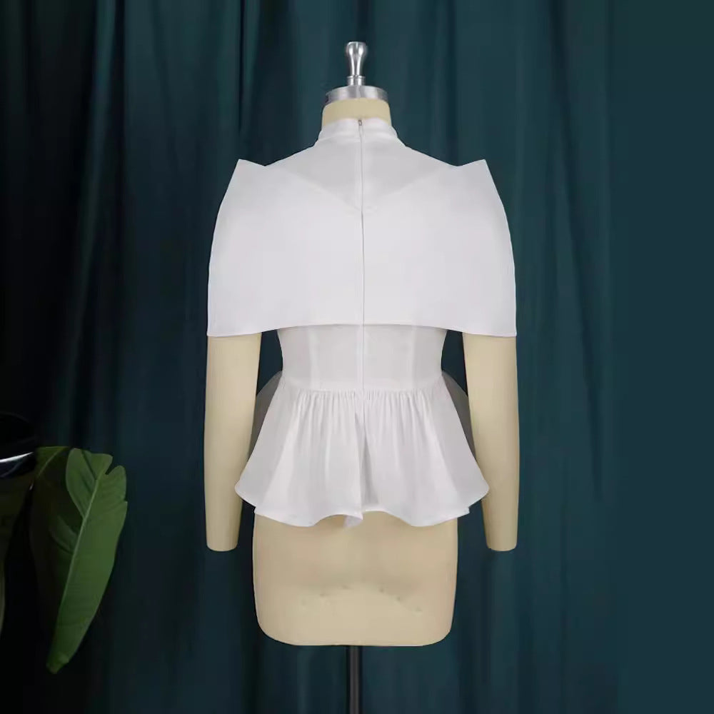 Damen elegante Peplum-Bluse mit transparenten Details Echo Archiv
