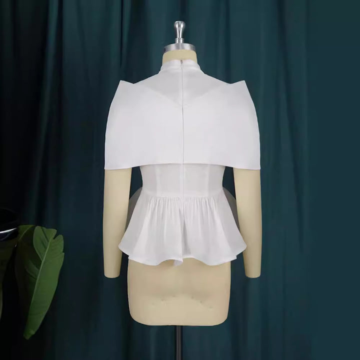 Damen elegante Peplum-Bluse mit transparenten Details Echo Archiv