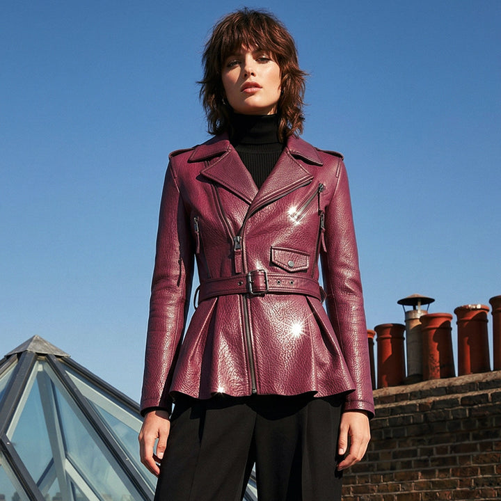 Damen Trendige Lederjacke Echo Archiv