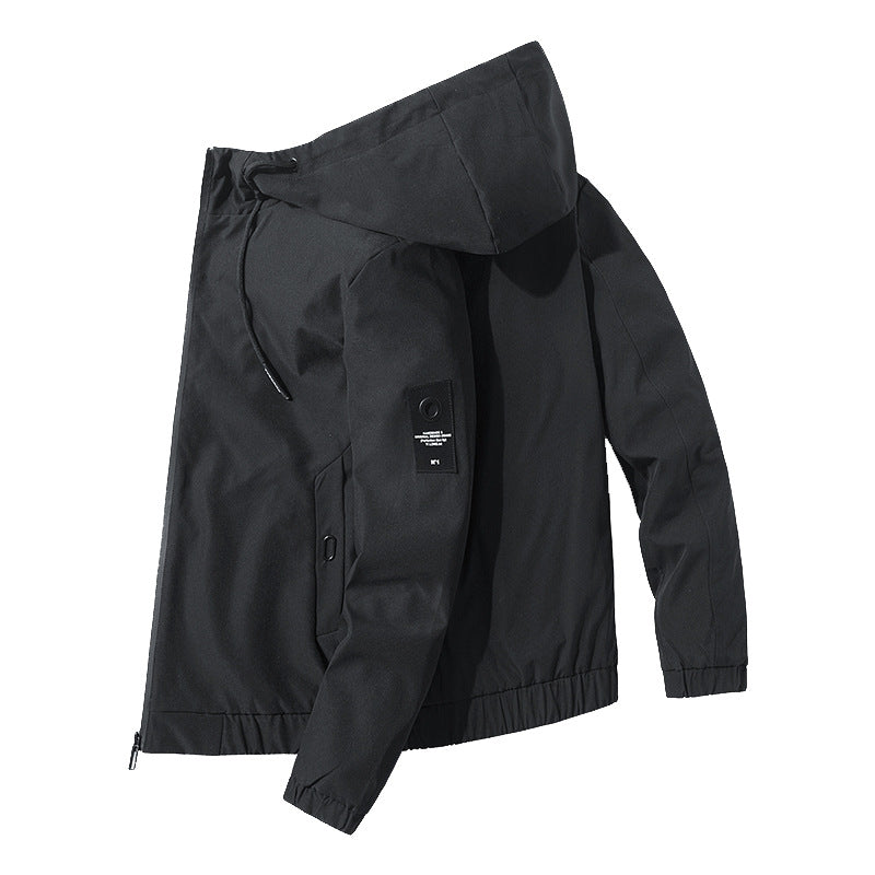 Herren wind- und wasserdichte Funktionsjacke mit verstellbarem Kapuzenkragen Echoarchiv