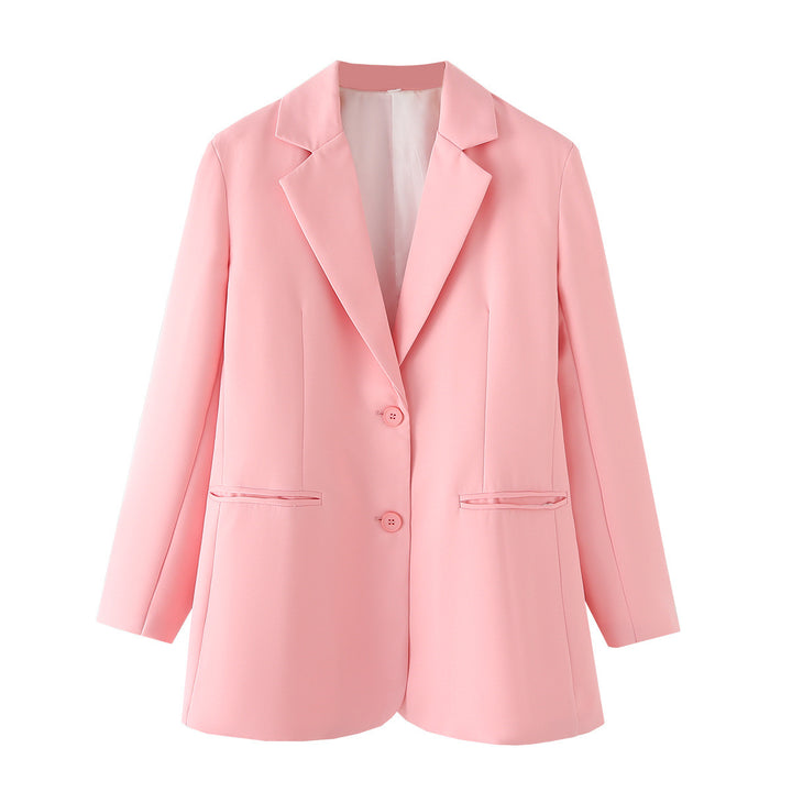 Damen nan taillierter Oversize-Blazer mit Reverskragen, Knopfverschluss und paspelierten Leistentaschen Echo Archiv