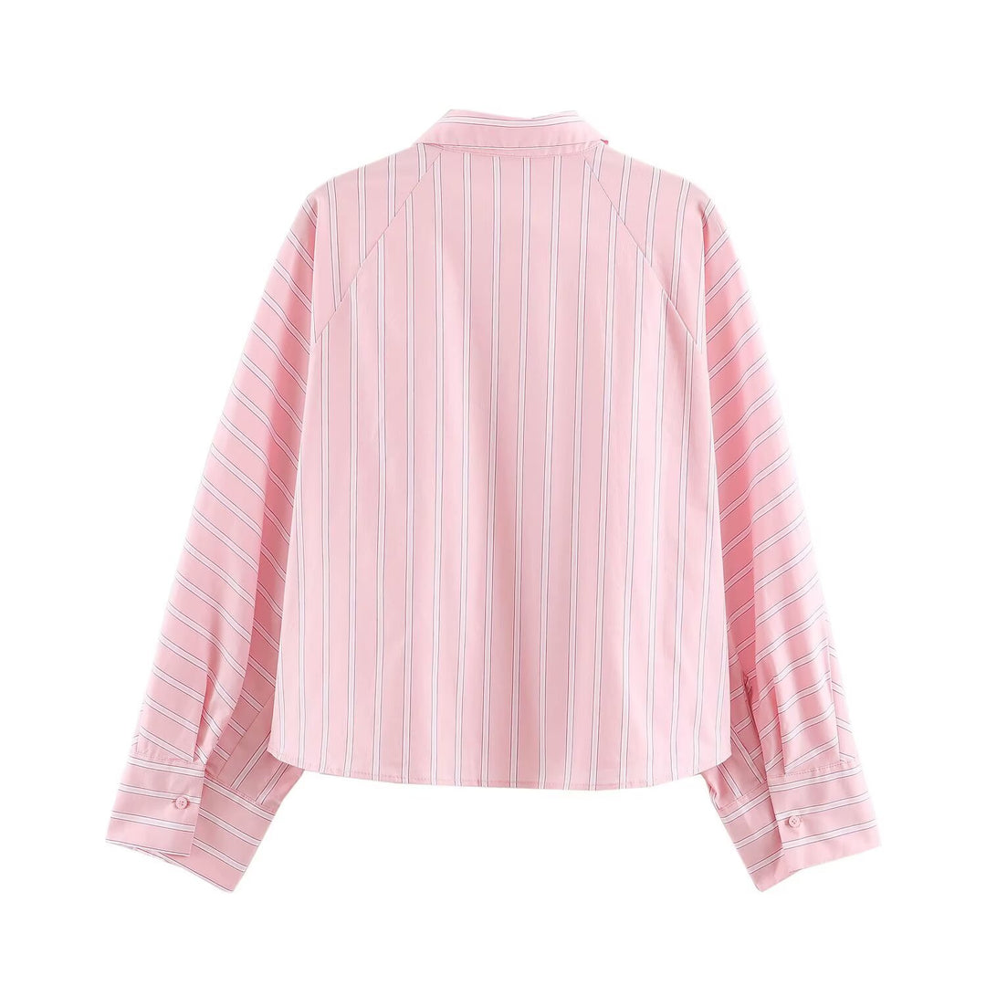 Damen Oversize-Streifenhemd mit Kentkragen und langen Manschetten Echo Archiv