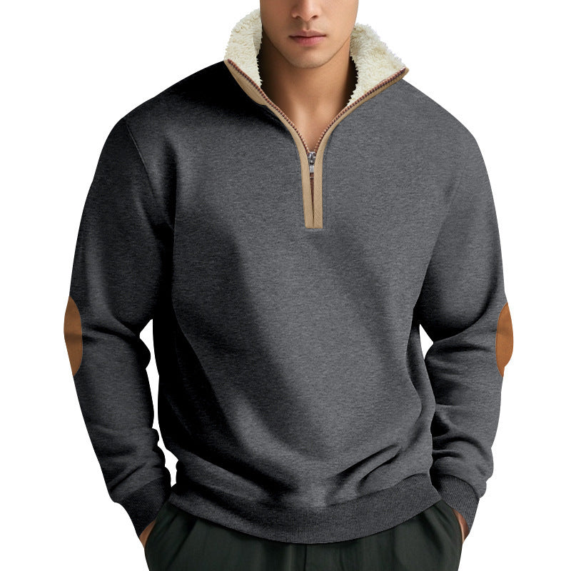 Herren Funktionaler Kapuzenpullover mit halbem Reißverschluss und weichem Innenfutter Echoarchiv