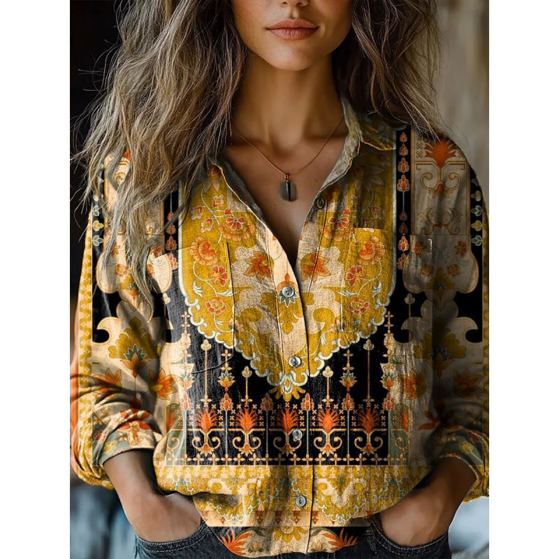 Damen Modische Bluse mit Paisleymuster Echoarchiv
