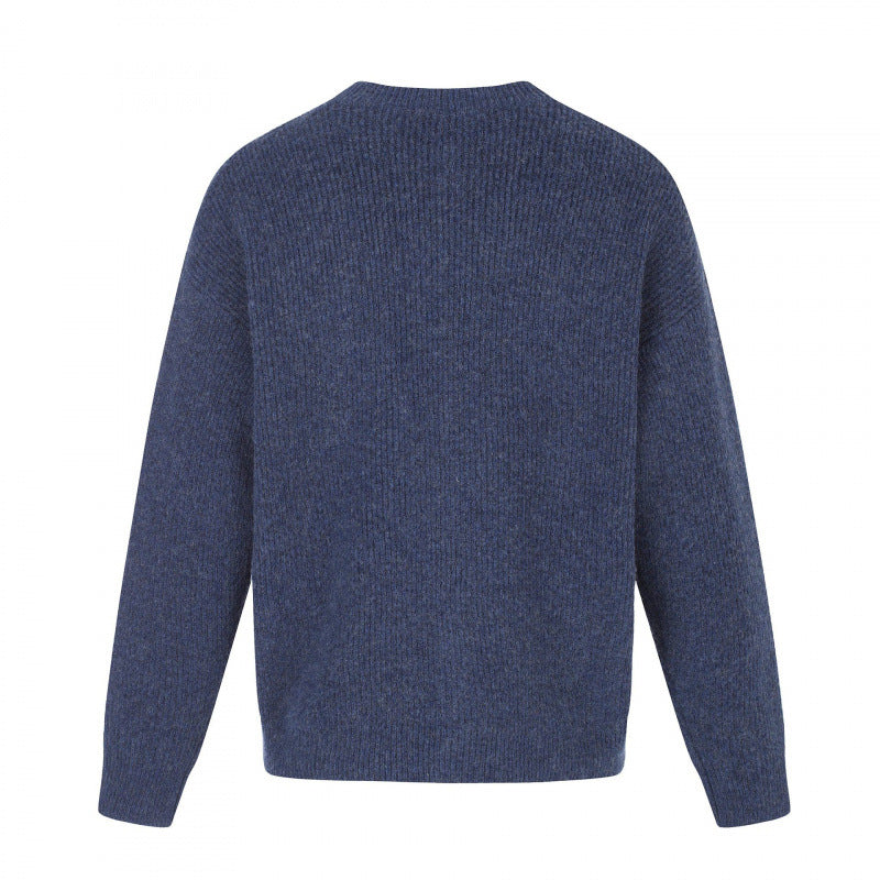 Unisex Boxy-Strickjacke mit Rundhalsausschnitt, durchgehender Knopfleiste und feiner Waffelstruktur Echo Archiv