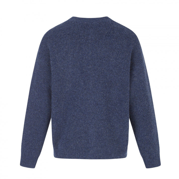 Unisex Boxy-Strickjacke mit Rundhalsausschnitt, durchgehender Knopfleiste und feiner Waffelstruktur Echo Archiv