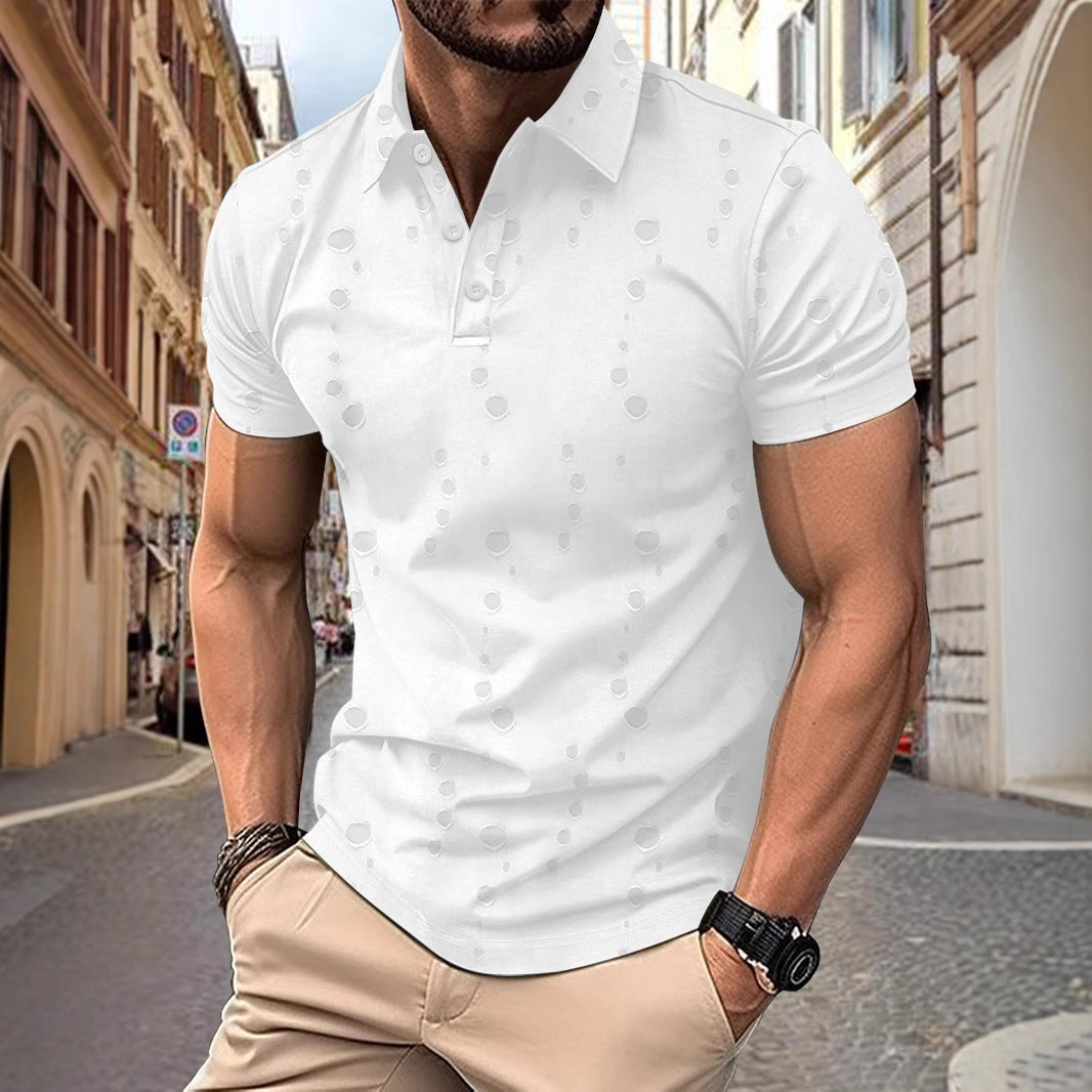 Herren Polohemd mit stilvollem Strukturelement und zeitgemäßem Design Echoarchiv