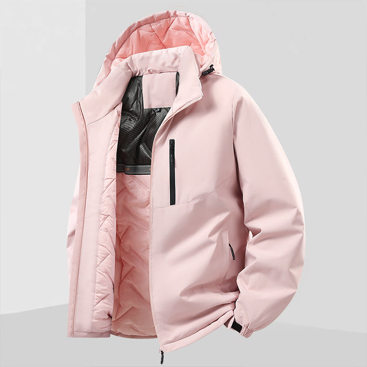 Herren Leichte isolierte Hybrid-Outdoorjacke mit Thermofutter, Kapuze und wasserdichten Reißverschlüssen Echo Archiv