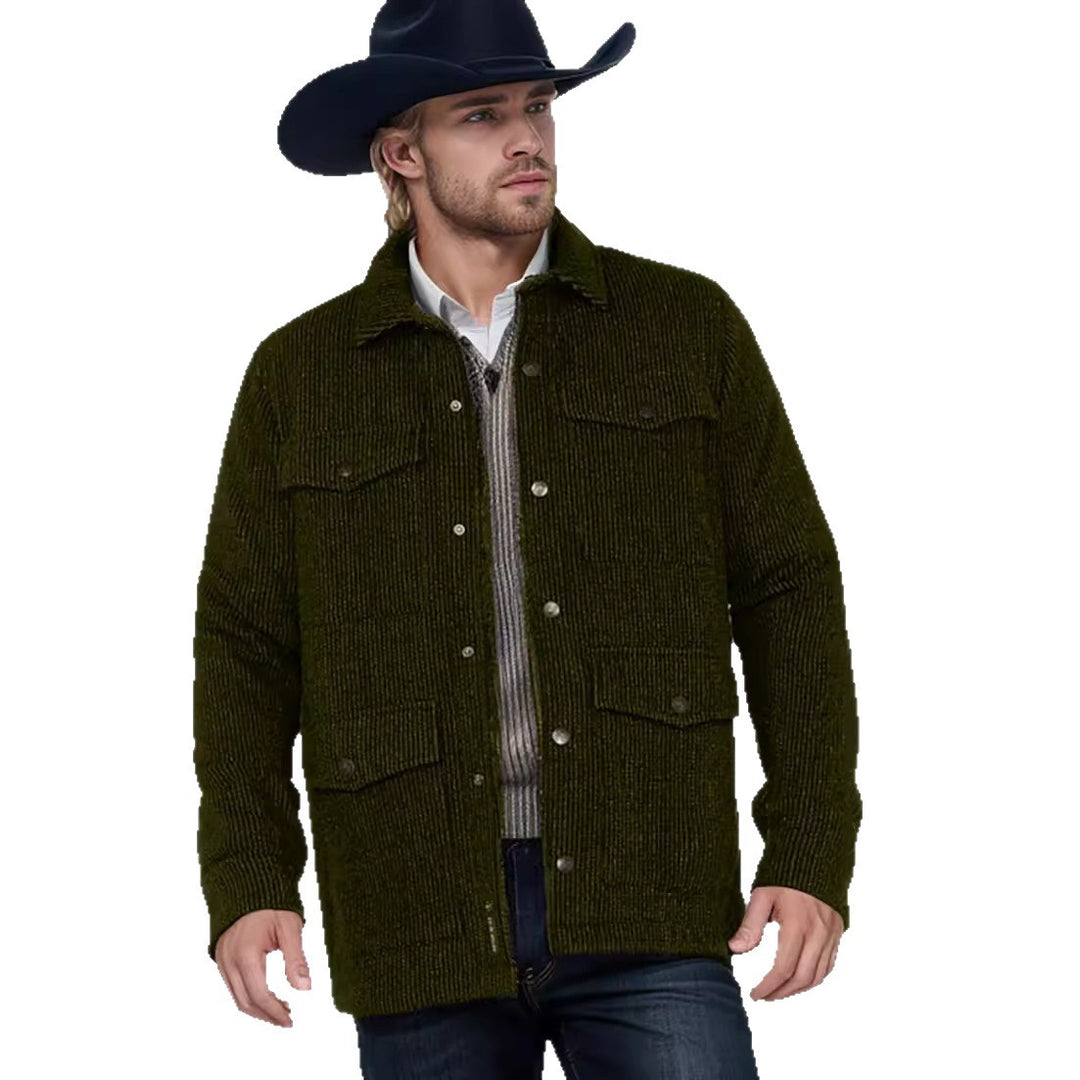 Herren modische Flanelljacke mit doppelten Brusttaschen Echoarchiv