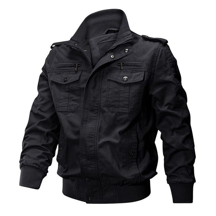 Herren nan Canvas-Utility-Blouson mit hochgeschlossenem Stehkragen, Pattentaschen und elastischem Saum Echo Archiv