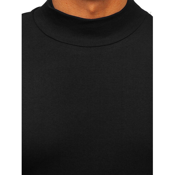 Herren Rundhals Langarmshirt aus elastischem Baumwoll-Mix mit modernem Stehkragen Echoarchiv