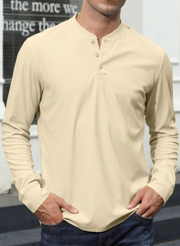 Herren langärmliges Henley-Shirt Echoarchiv