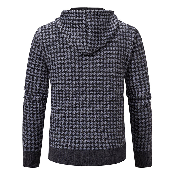 Herren elegante und bequeme Strickjacke mit Kapuze Echoarchiv