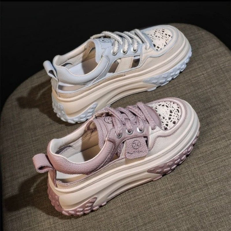 Damen Modische Sneaker mit luftigen Lochungen und dämpfender Laufsohle Echo Archiv